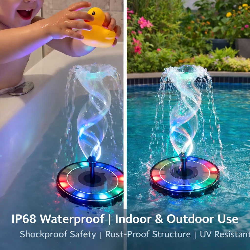 Solar-Powered LED Pool Fountain - Perfect Upgrade for Your Swimming Pool