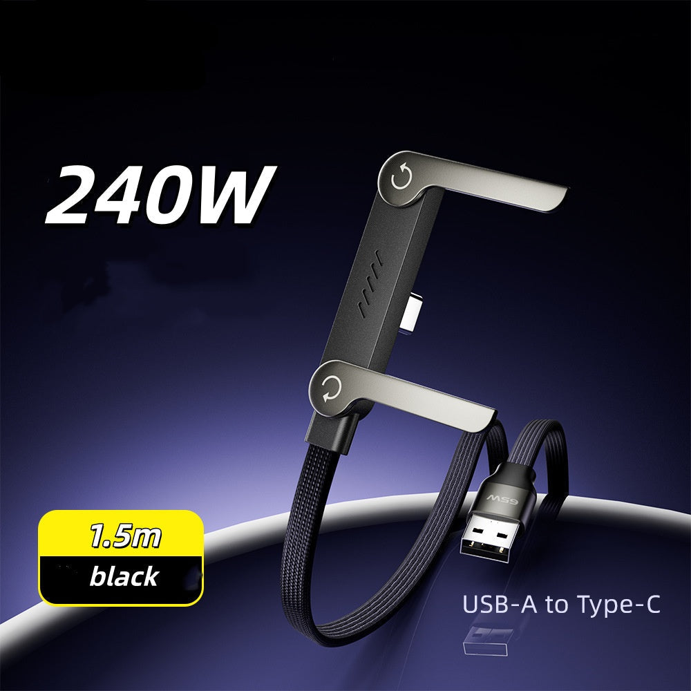 🔥2-in-1 Invisible Holder Charger Cable|240w super fast charging Fast Charging Cord,Supports PD & QC Fast Charging for Compatible Devices