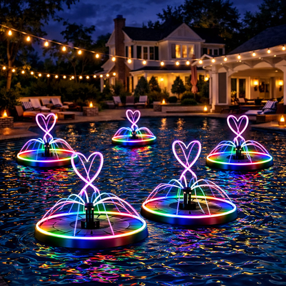 Solar-Powered LED Pool Fountain - Perfect Upgrade for Your Swimming Pool