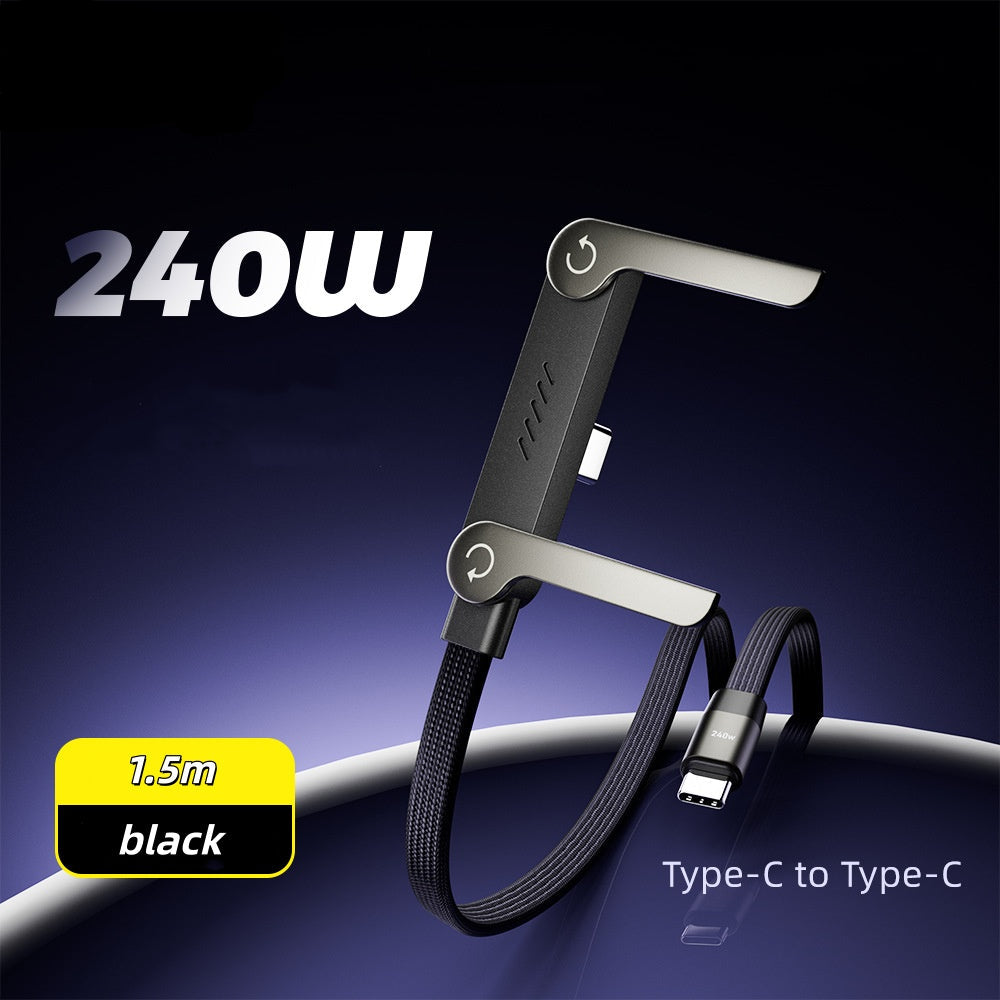 🔥2-in-1 Invisible Holder Charger Cable|240w super fast charging Fast Charging Cord,Supports PD & QC Fast Charging for Compatible Devices