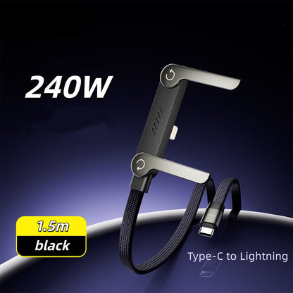 🔥2-in-1 Invisible Holder Charger Cable|240w super fast charging Fast Charging Cord,Supports PD & QC Fast Charging for Compatible Devices